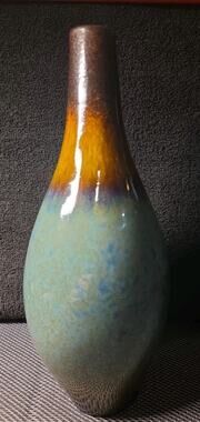 10.5 Inch Vase Blue And Browns